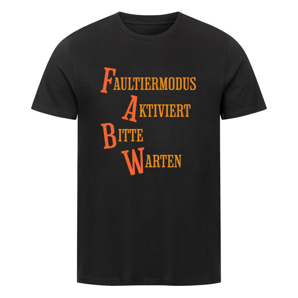 Kanimal "Faultiermodus" T-Shirt für Herren, 100% Bio-Baumwolle, Unisex-Schnitt – Dieses humorvolle T-Shirt in schwarz der Marke Kanimal trägt den Spruch "Faultiermodus aktiviert, bitte warten" in einer kreativen blau-orangefarbenen Schriftanordnung. Perfekt für entspannte Tage und alle, die ihren faulen Modus mit Stil ausdrücken möchten. Hergestellt aus 100% gekämmter Bio-Baumwolle, mit normaler Passform, eingesetzten Ärmeln und 1x1 Rippstrick am Ausschnitt. Ideal für gemütliche Anlässe.