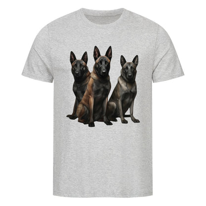 Kanimal "Pawfect" T-Shirt für Herren, 100% Bio-Baumwolle, Unisex-Schnitt – Dieses T-Shirt in grau zeigt drei majestätische, sitzende Hunde in realistischer Darstellung, die einen starken und eleganten Look kreieren. Der detaillierte Druck hebt sich kontrastreich vom weißen Hintergrund ab. Hergestellt aus 100% gekämmter ringgesponnener Bio-Baumwolle, bietet es eine normale Passform mit eingesetzten Ärmeln und 1x1 Rippstrick am Ausschnitt.