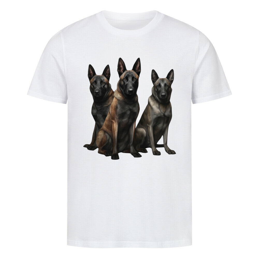 Kanimal "Pawfect" T-Shirt für Herren, 100% Bio-Baumwolle, Unisex-Schnitt – Dieses T-Shirt in weiß zeigt drei majestätische, sitzende Hunde in realistischer Darstellung, die einen starken und eleganten Look kreieren. Der detaillierte Druck hebt sich kontrastreich vom weißen Hintergrund ab. Hergestellt aus 100% gekämmter ringgesponnener Bio-Baumwolle, bietet es eine normale Passform mit eingesetzten Ärmeln und 1x1 Rippstrick am Ausschnitt.